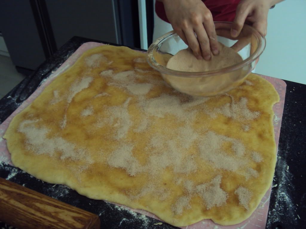 Covering with Cinnamon Sugar!!