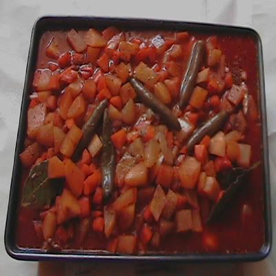 pollo con vegetales al horno