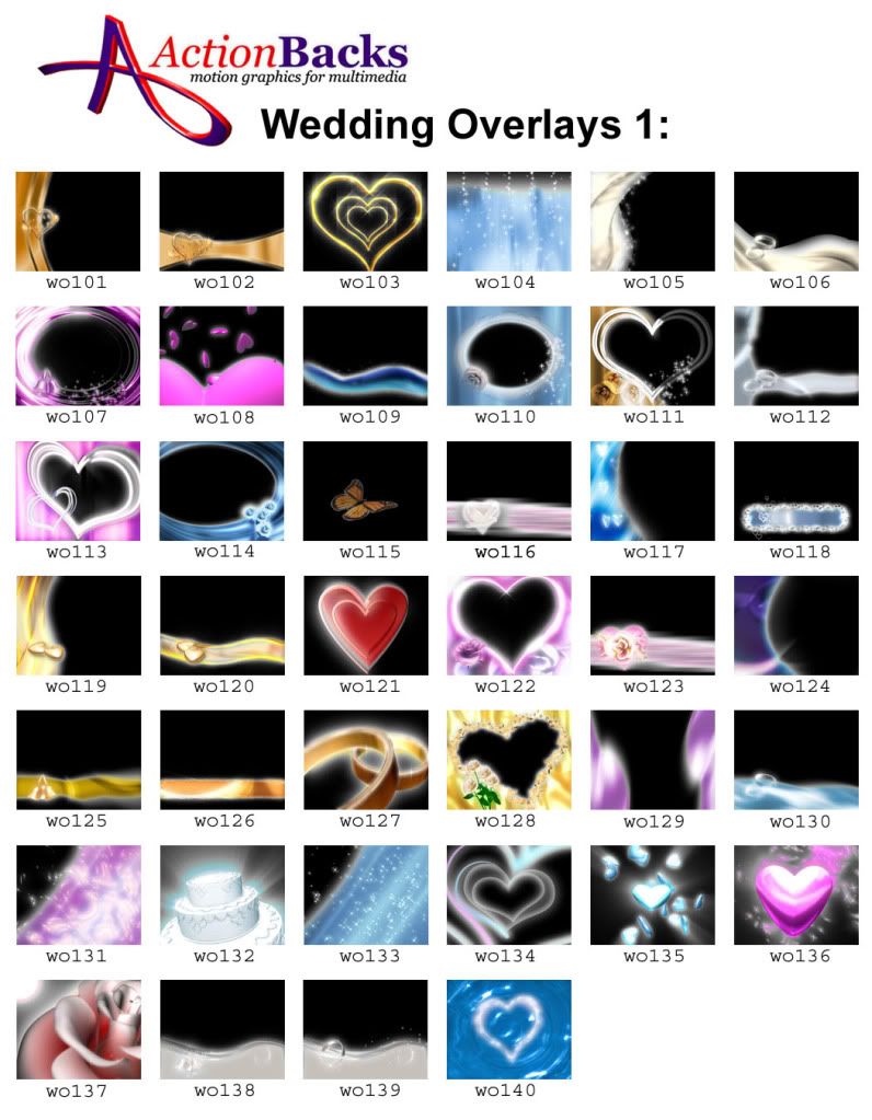 action backs wedding overlay