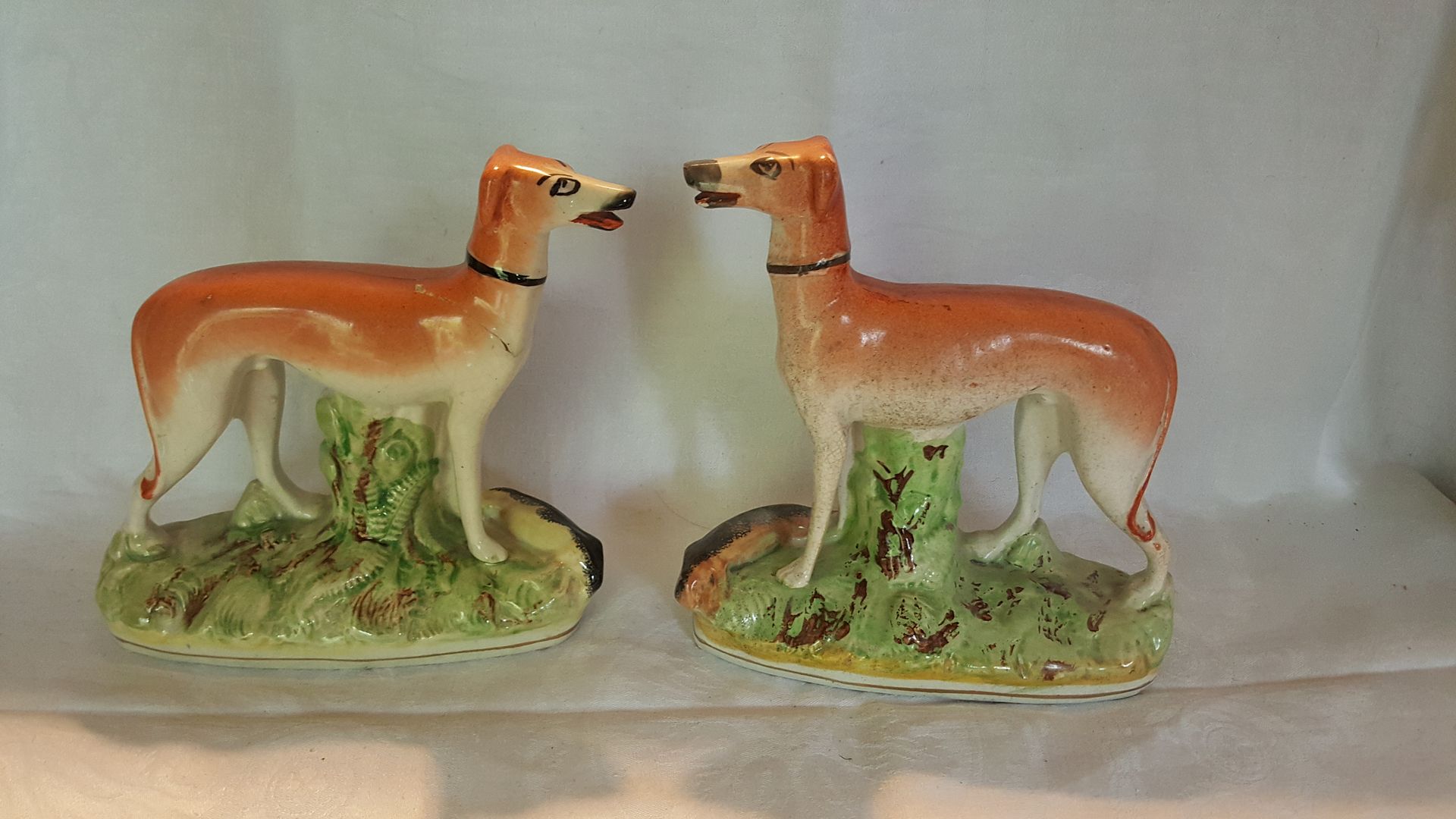 Staffordshire vintage Victorian antique pair of greyhound dog figurine ornaments eBay