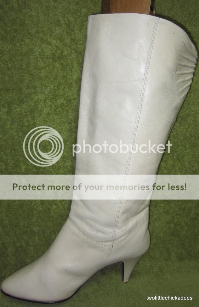   9West Nine West Melissa Off White Leather Tall Fashion Boots Women 7 M