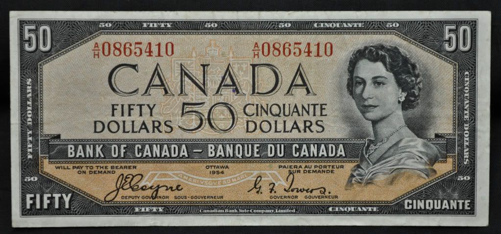 1954 Bank of Canada $50 Note VF [A/H   Coyne/Towers]  